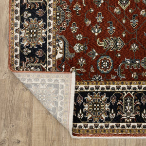 Oriental Weavers Vivian Indoor Area Rug - Elegant Traditional Design In Rich Colors, Soft Microfiber Polyester Comfort Red,Navy Polyester Vvi05x300394st