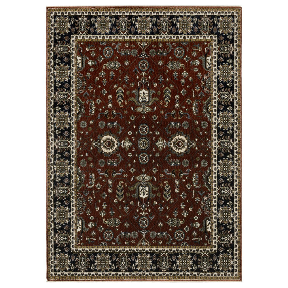 Oriental Weavers Vivian Indoor Area Rug - Elegant Traditional Design In Rich Colors, Soft Microfiber Polyester Comfort Red,Navy Polyester Vvi05x300394st