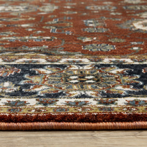 Oriental Weavers Vivian Indoor Area Rug - Elegant Traditional Design In Rich Colors, Soft Microfiber Polyester Comfort Red,Navy Polyester Vvi05x300394st
