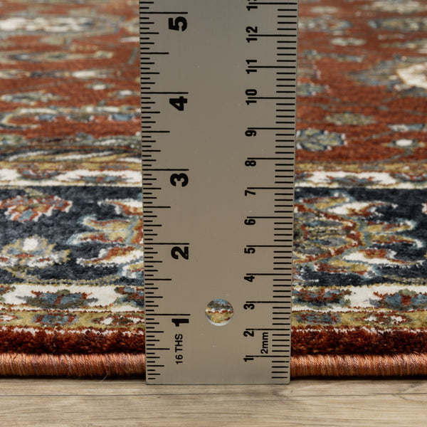 Oriental Weavers Vivian Indoor Area Rug - Elegant Traditional Design In Rich Colors, Soft Microfiber Polyester Comfort Red,Navy Polyester Vvi05x300394st