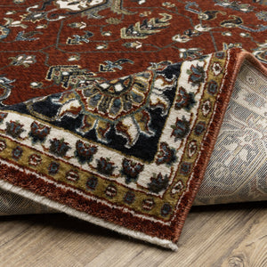 Oriental Weavers Vivian Indoor Area Rug - Elegant Traditional Design In Rich Colors, Soft Microfiber Polyester Comfort Red,Navy Polyester Vvi05x300394st