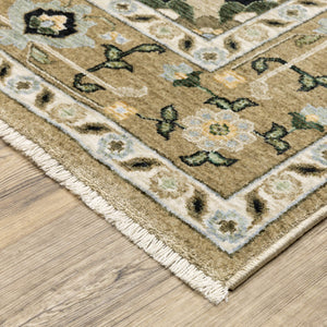 Oriental Weavers Westwood Vintage Botanical Polyester Area Rug Soft Distressed Pile for Living Room Accent Beige/ Blue 9'10"x12'10" WWES01300394ST