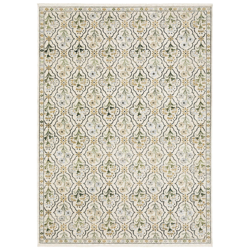 Oriental Weavers Westwood Vintage Botanical Polyester Area Rug Soft Heritage Pile for Any Living Space 3'3"x5' WWES12100153ST