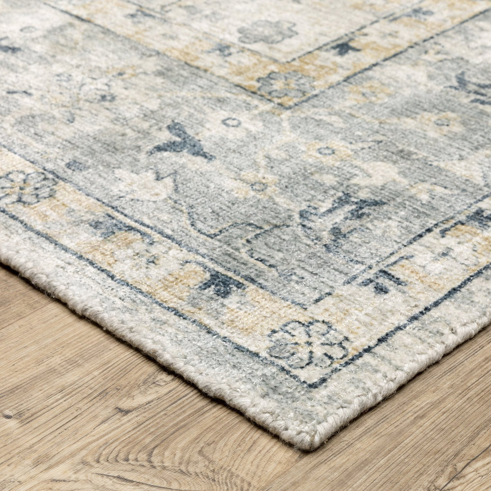 Oriental Weavers Windham Vintage Traditional Area Rug In Soft Tones - Hand-loomed Luxury For Timeless Elegance Grey,Blue Viscose Wwin01182274st