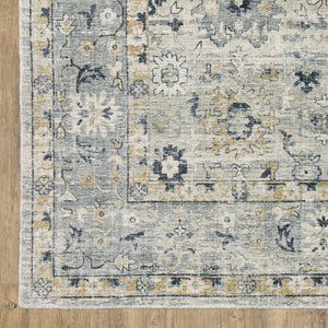 Oriental Weavers Windham Vintage Traditional Area Rug In Soft Tones - Hand-loomed Luxury For Timeless Elegance Grey,Blue Viscose Wwin01182274st