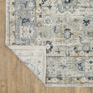 Oriental Weavers Windham Vintage Traditional Area Rug In Soft Tones - Hand-loomed Luxury For Timeless Elegance Grey,Blue Viscose Wwin01182274st