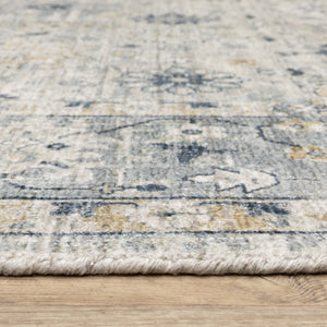 Oriental Weavers Windham Vintage Traditional Area Rug In Soft Tones - Hand-loomed Luxury For Timeless Elegance Grey,Blue Viscose Wwin01182274st