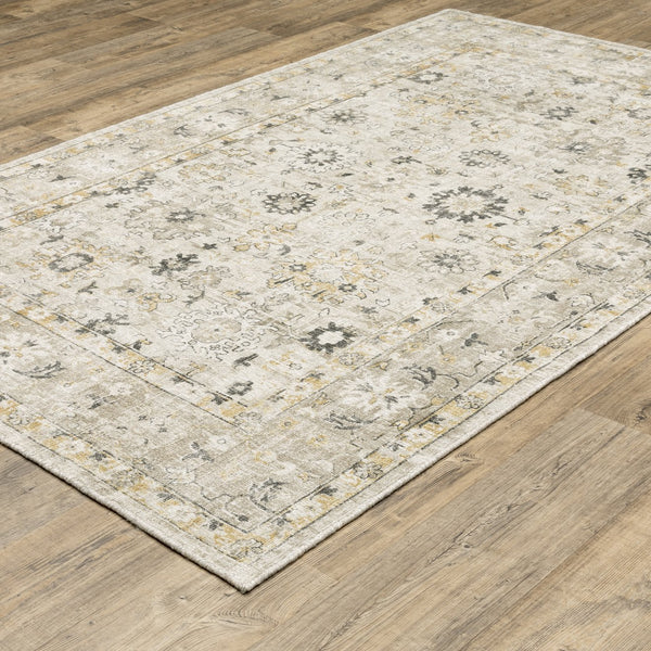 Oriental Weavers Windham Vintage Traditional Indoor Area Rug - Luxurious Hand-loomed Wool & Viscose Design In India Beige,Gold Viscose Wwin02244305st