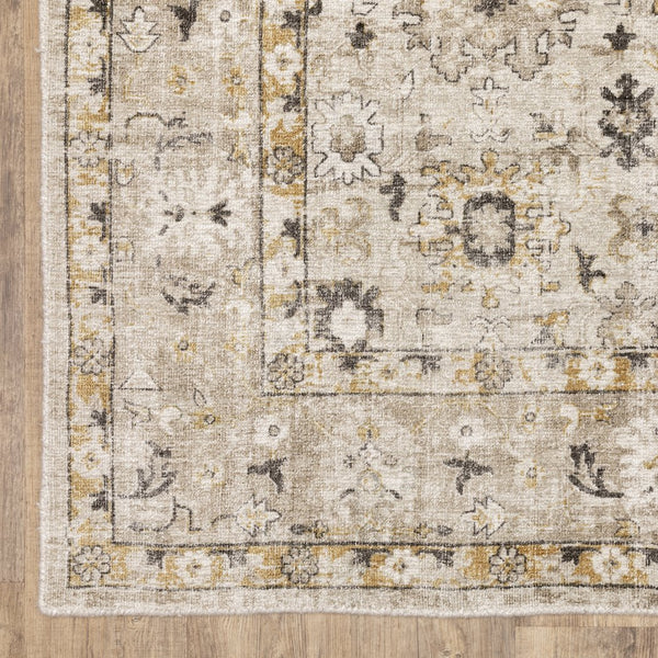 Oriental Weavers Windham Vintage Traditional Indoor Area Rug - Luxurious Hand-loomed Wool & Viscose Design In India Beige,Gold Viscose Wwin02076305st
