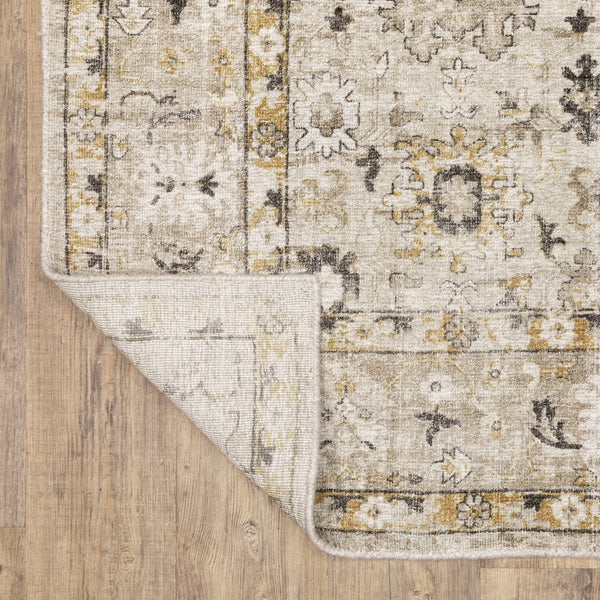 Oriental Weavers Windham Vintage Traditional Indoor Area Rug - Luxurious Hand-loomed Wool & Viscose Design In India Beige,Gold Viscose Wwin02076305st