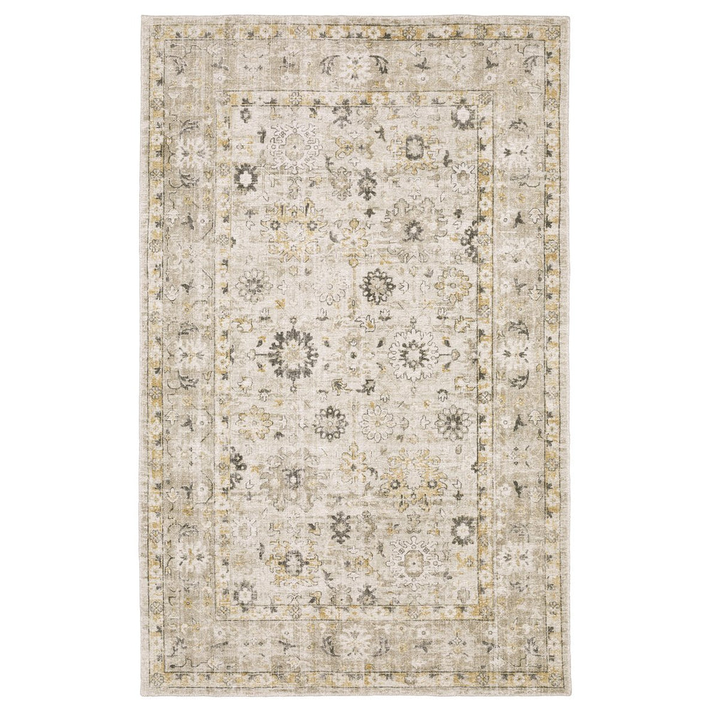 Oriental Weavers Windham Vintage Traditional Indoor Area Rug - Luxurious Hand-loomed Wool & Viscose Design In India Beige,Gold Viscose Wwin02076305st