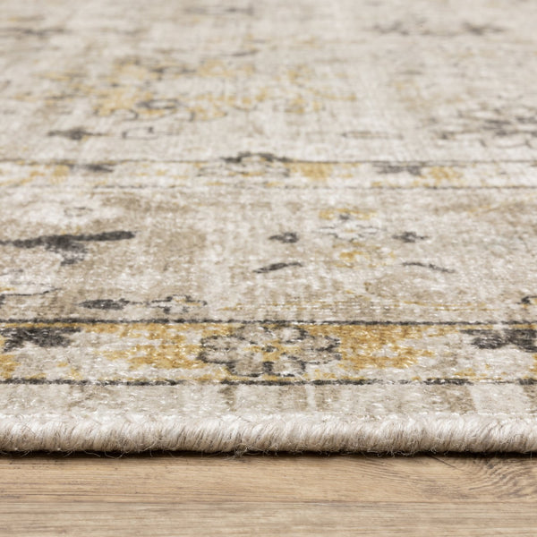 Oriental Weavers Windham Vintage Traditional Indoor Area Rug - Luxurious Hand-loomed Wool & Viscose Design In India Beige,Gold Viscose Wwin02076305st
