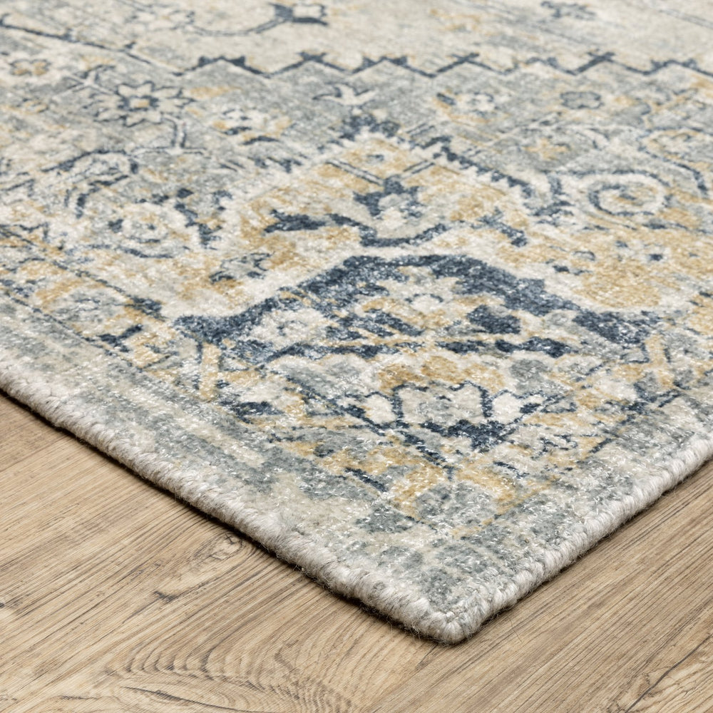 Oriental Weavers Windham Vintage Traditional Indoor Area Rug - Luxurious Hand-loomed Wool & Viscose For Timeless Elegance Grey,Gold Viscose Wwin03182274st