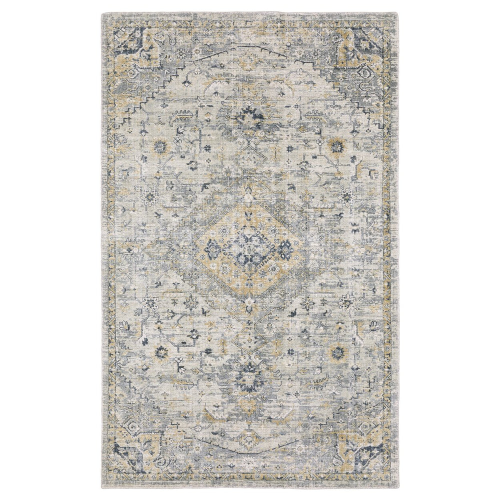 Oriental Weavers Windham Vintage Traditional Indoor Area Rug - Luxurious Hand-loomed Wool & Viscose For Timeless Elegance Grey,Gold Viscose Wwin03182274st