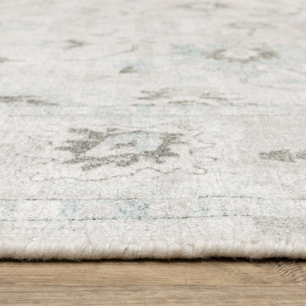 Oriental Weavers Windham Vintage Traditional Indoor Area Rug - Luxurious Hand-loomed Wool & Viscose Design Ivory,Teal Blue Viscose Wwin04305427st