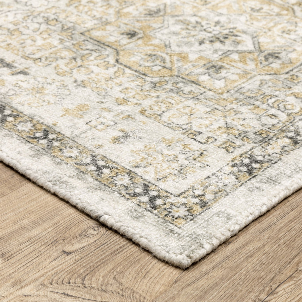 Oriental Weavers Windham Vintage Traditional Indoor Area Rug - Luxurious Hand-loomed Wool & Viscose For Timeless Appeal Grey,Gold Viscose Wwin05076305st