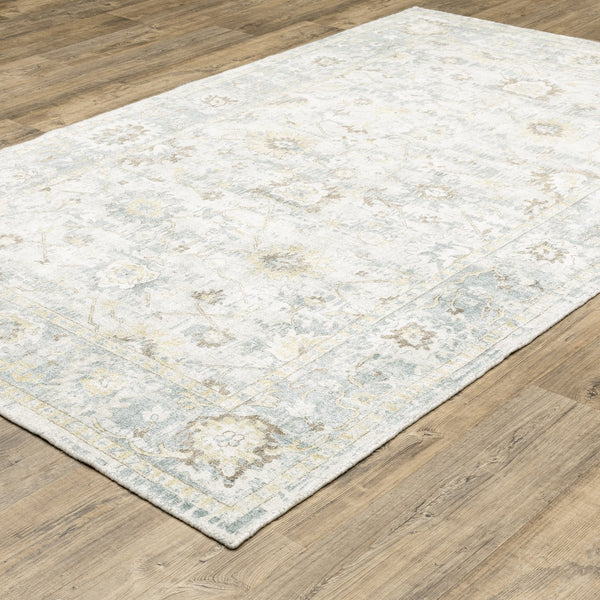 Oriental Weavers Windham Vintage Traditional Hand-loomed Area Rug In Luxurious Wool And Viscose - Timeless Elegance Ivory,Blue Viscose Wwin06182274st
