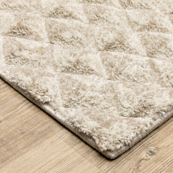 Oriental Weavers Wonder Geometric High Pile Polypropylene Runner Rug Plush Carved Neutral Tones WWON02056230ST
