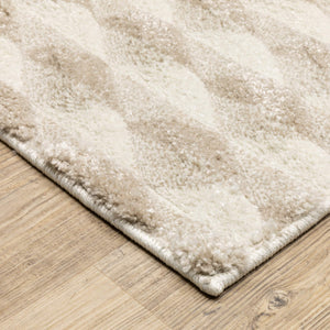 Oriental Weavers Wonder Geometric High Pile Polypropylene Runner Rug Plush Carved Ivory Shag WWON03056230ST