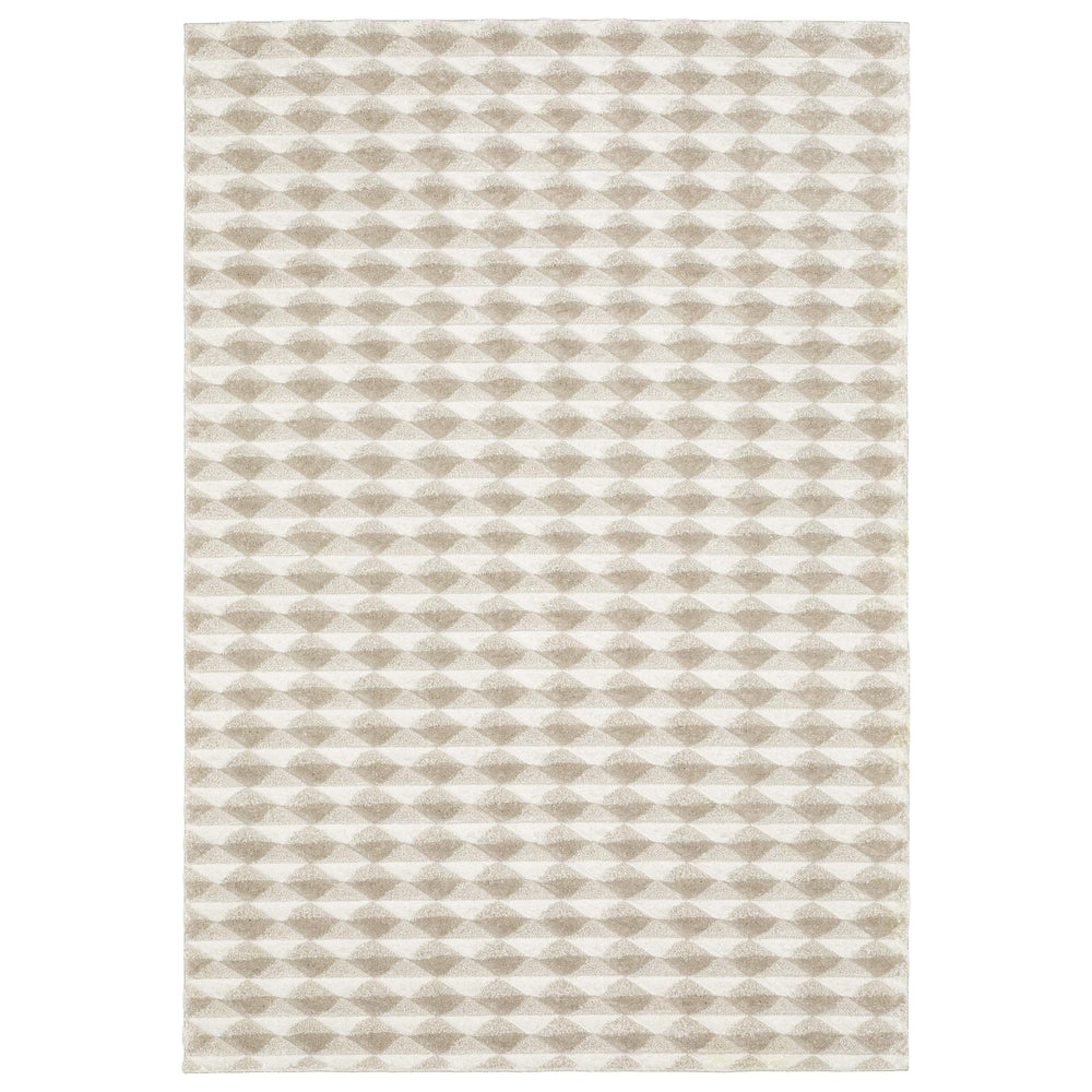 Oriental Weavers Wonder Geometric High Pile Polypropylene Runner Rug Plush Carved Ivory Shag WWON03056230ST