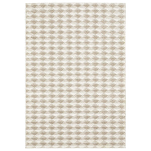 Oriental Weavers Wonder Geometric High Pile Polypropylene Runner Rug Plush Carved Ivory Shag WWON03056230ST