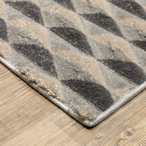 Oriental Weavers Wonder Geometric Diamond Grid Shag Runner Carved Polypropylene Rug for Modern Rooms WWON04056230ST