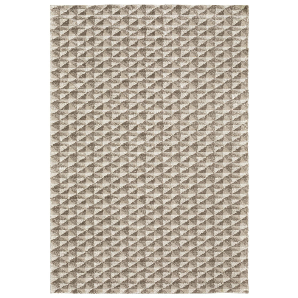 Oriental Weavers Wonder Geometric High Pile Shag Area Rug Soft Carved Polypropylene for Modern Living Room Decor 9'10" x 12'10" WWON05300390ST