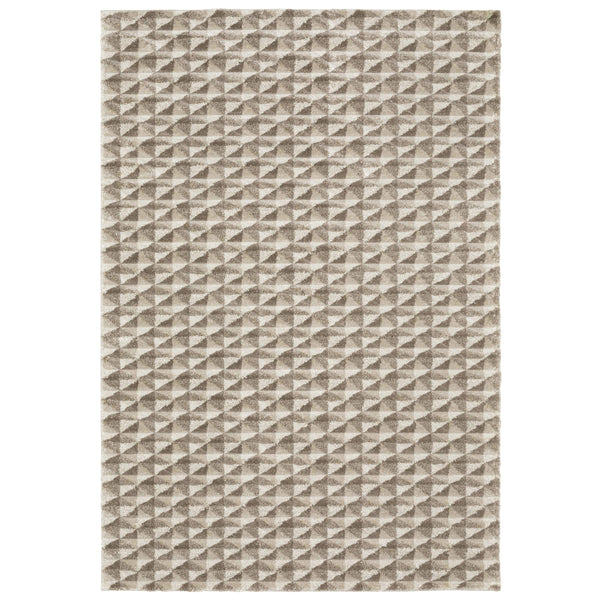 Oriental Weavers Wonder Geometric High Pile Shag Area Rug Soft Carved Polypropylene for Modern Living Room Decor 9'10" x 12'10" WWON05300390ST