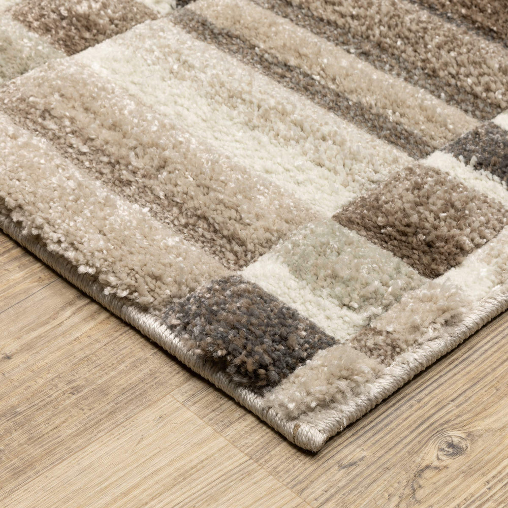 Oriental Weavers Wonder High Pile Plush Polypropylene Runner Rug Carved Geometric Neutral Tones WWON06056230ST