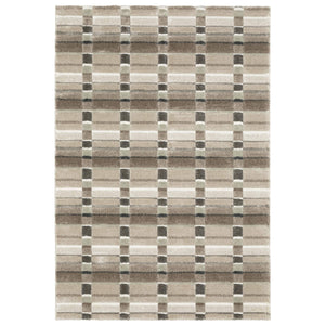 Oriental Weavers Wonder Geometric Plaid High Pile Polypropylene Area Rug Soft Accent for Living Spaces 3'3" x 5' WWON06100152ST