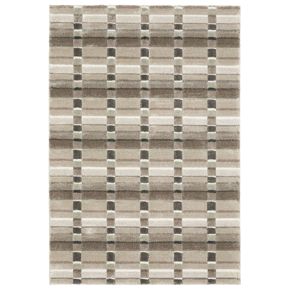 Oriental Weavers Wonder High Pile Plush Polypropylene Runner Rug Carved Geometric Neutral Tones WWON06056230ST