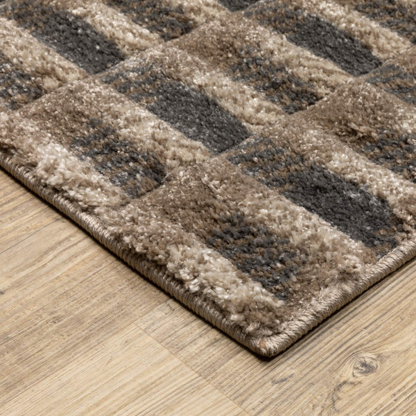 Oriental Weavers Wonder Carved Geometric High Pile Polypropylene Area Rug Plush Sculptural Modern Living Room 3'3" x 5' WWON08100152ST