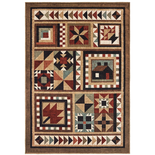 Oriental Weavers Woodlands Cozy Lodge Motif Indoor Area Rug - Vibrant Colors And Rustic Charm For Any Space Brown,Multi Polypropylene W9596a160220st