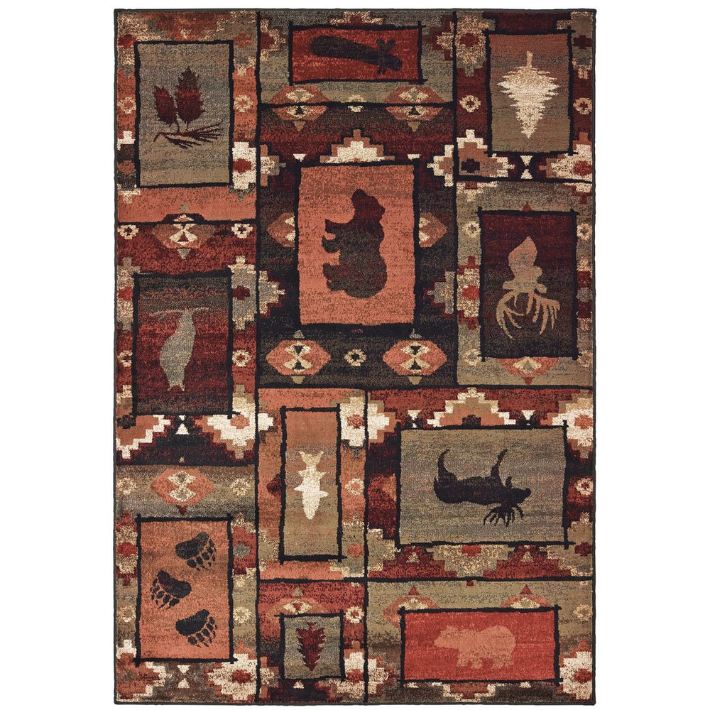 Oriental Weavers Woodlands Indoor Area Rug - Charming Lodge Motifs In Rich Colors For Cozy Rustic Decor In Any Room Brown,Rust Polypropylene W9601d117165st