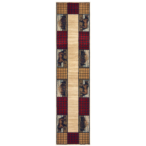 Oriental Weavers Woodlands Indoor Area Rug - Charming Lodge Motifs With Rustic Colors, Cozy Style For Any Space Ivory,Multi Polypropylene W9603c058230st