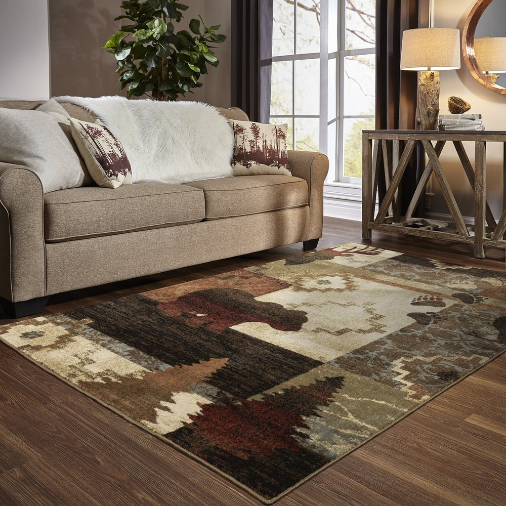 Oriental Weavers Woodlands Cozy Lodge-inspired Area Rug With Traditional Forest Motifs - Machine-woven Usa Design Brown,Rust Polypropylene W9649a058091st