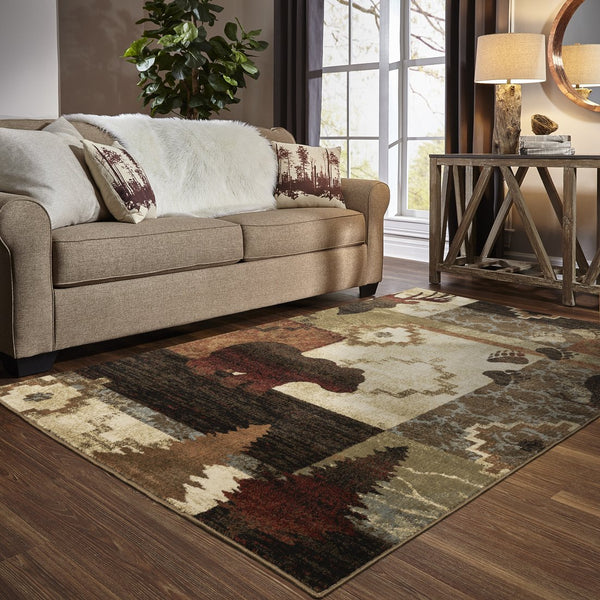Oriental Weavers Woodlands Cozy Lodge-inspired Area Rug With Traditional Forest Motifs - Machine-woven Usa Design Brown,Rust Polypropylene W9649a058091st