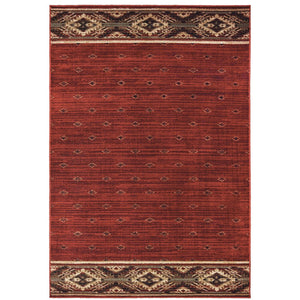 Oriental Weavers Woodlands Cozy Lodge-inspired Indoor Area Rug With Traditional Forest Motifs - Usa Made Comfort Red,Gold Polypropylene W9652c117165st