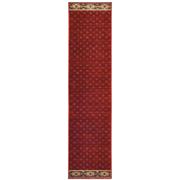 Oriental Weavers Woodlands Cozy Lodge-inspired Indoor Area Rug With Traditional Forest Motifs - Usa Made Comfort Red,Gold Polypropylene W9652c058230st