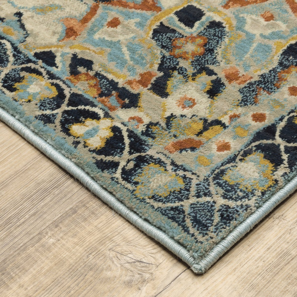 Oriental Weavers Xanadu Indoor Area Rug - Vibrant Pastel Colors With Eclectic Patterns For Modern Home Decor Style Orange,Blue Polypropylene X1332q200290st