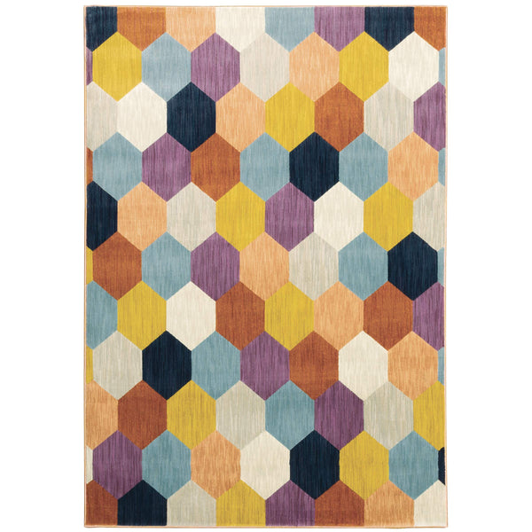 Oriental Weavers Xanadu Eclectic Geometric Polypropylene Indoor Area Rug Vibrant Pastel Tones X093W6300390ST