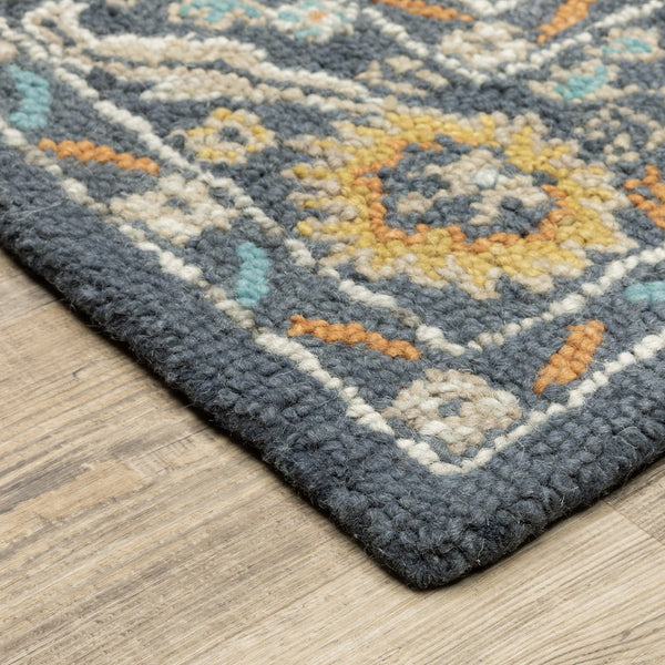 Oriental Weavers Zahra Hand-tufted Wool Indoor Area Rug In Vibrant Boho Designs For Cozy And Stylish Spaces Blue,Gold Wool Z75501076243st