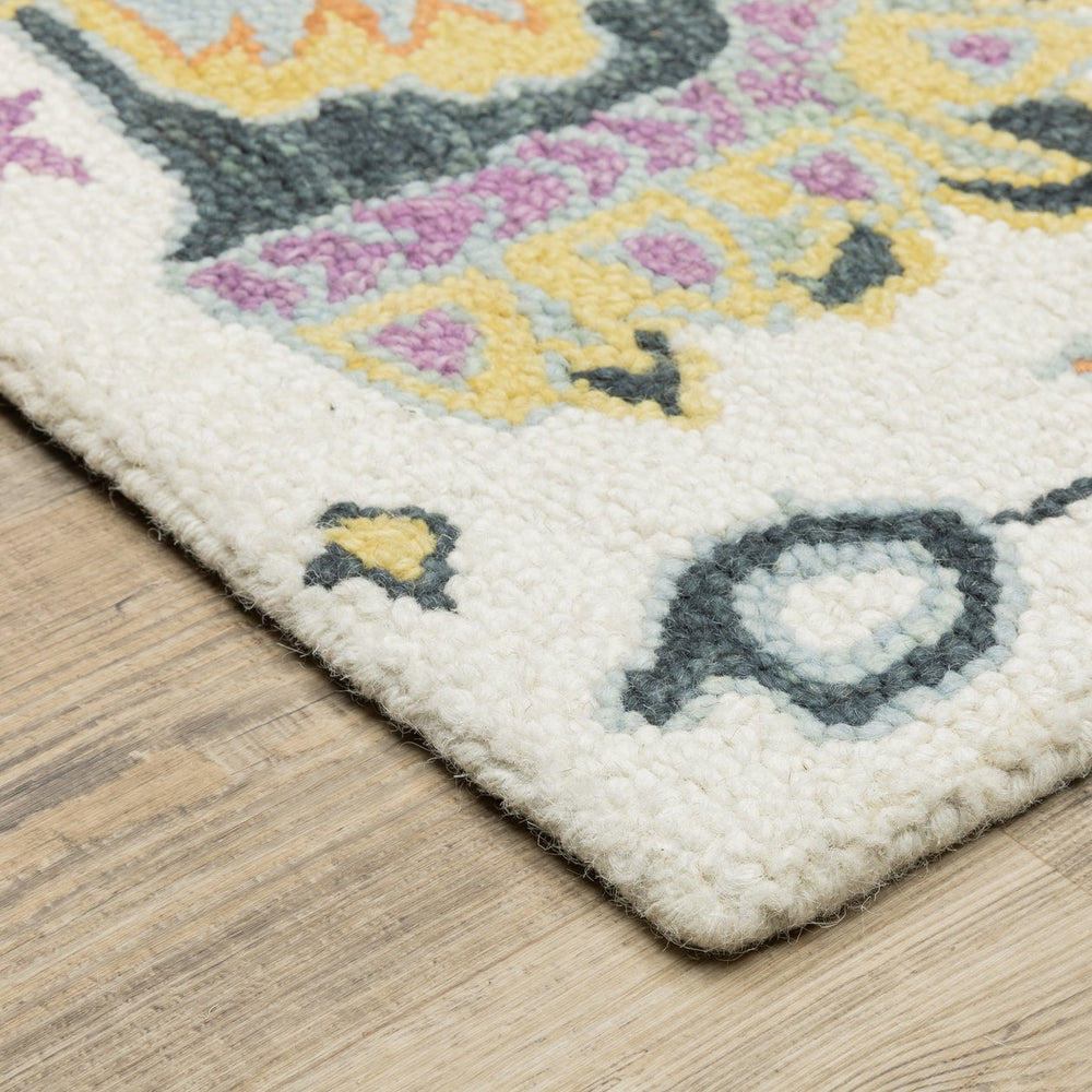 Oriental Weavers Zahra Hand-tufted Wool Area Rug In Vibrant Boho Designs - Cozy Charm For Any Indoor Space Ivory,Orange Wool Z75502106167st