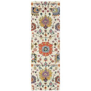 Oriental Weavers Zahra Hand-tufted Wool Area Rug In Vibrant Boho Designs - Cozy Charm For Any Indoor Space Ivory,Orange Wool Z75502076243st