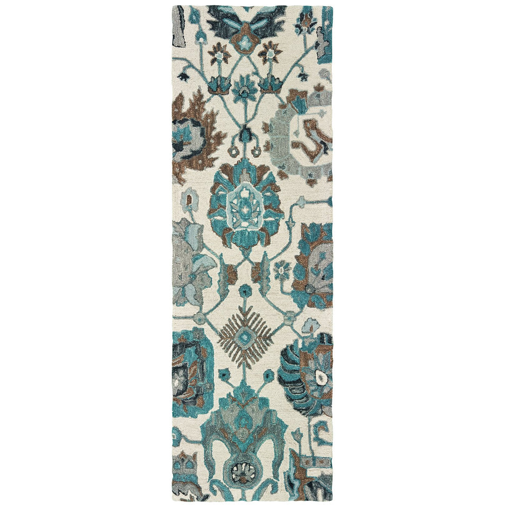 Oriental Weavers Zahra Hand-tufted Wool Area Rug - Cozy Boho Design With Pops Of Color To Elevate Your Home Decor Ivory,Blue Wool Z75503106167st