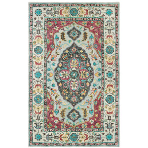 Oriental Weavers Zahra Hand-tufted 100% Wool Indoor Area Rug - Cozy, Boho Traditional Design With Vibrant Accents Grey,Pink Wool Z75504106167st