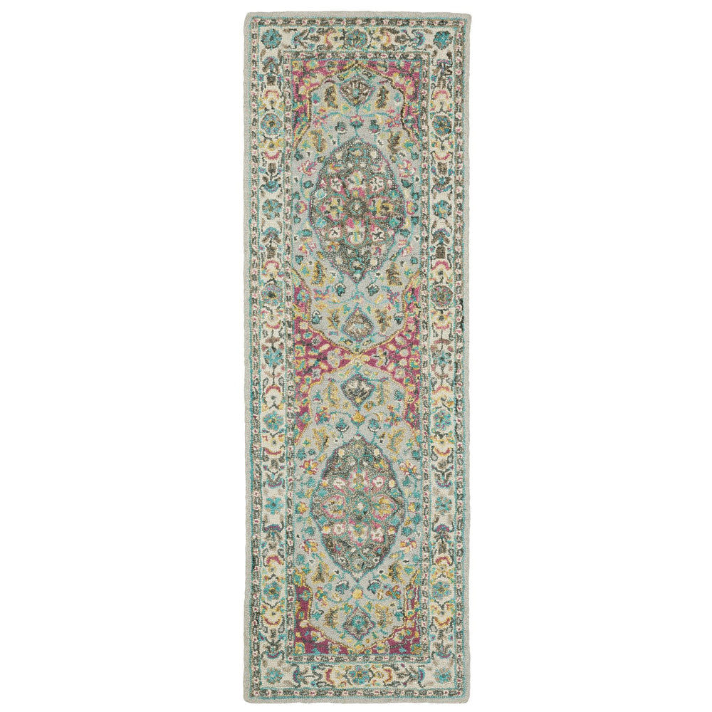 Oriental Weavers Zahra Hand-tufted 100% Wool Indoor Area Rug - Cozy, Boho Traditional Design With Vibrant Accents Grey,Pink Wool Z75504076243st