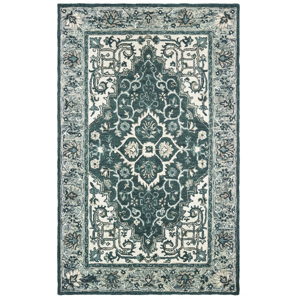 Oriental Weavers Zahra Hand-tufted Wool Indoor Area Rug - Cozy Boho Charm With Colorful Accents For Any Space Grey,Blue Wool Z75506106167st