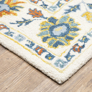 Oriental Weavers Zahra Hand-tufted Wool Area Rug - Boho Traditional Design With Cozy Warmth And Colorful Accents Ivory,Gold Wool Z75507152244st