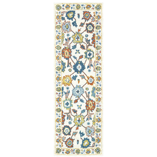 Oriental Weavers Zahra Hand-tufted Wool Area Rug - Boho Traditional Design With Cozy Warmth And Colorful Accents Ivory,Gold Wool Z75507076243st